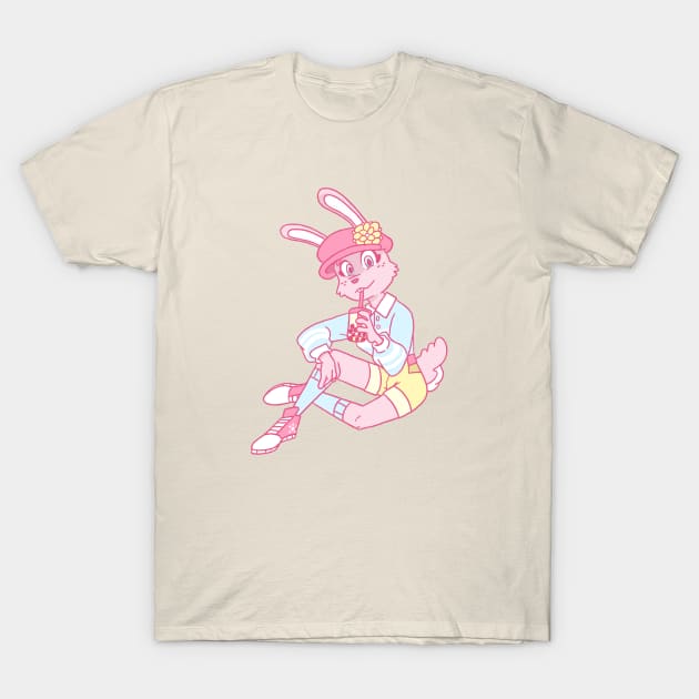 Boba Bunny T-Shirt by JenjoInk